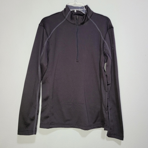 Spyder Black 1/4 zip Black Long sleeves Base Layer Top size M - Picture 1 of 4